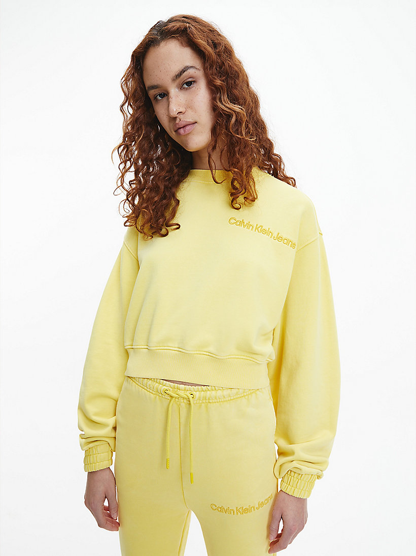 Kadın Garment Dyed Crew Neck Sweatshirt