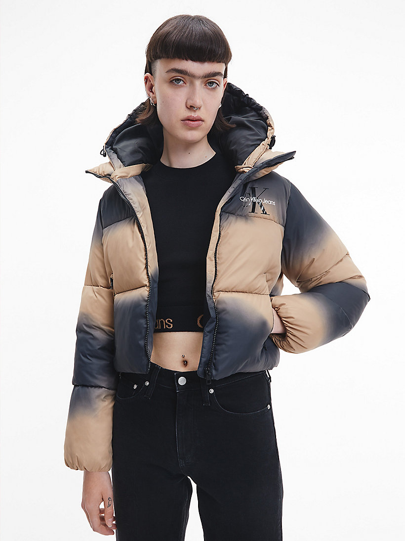 Kadın Geri Dönüştürülmüş Polyester Gradyan Şişme Mont