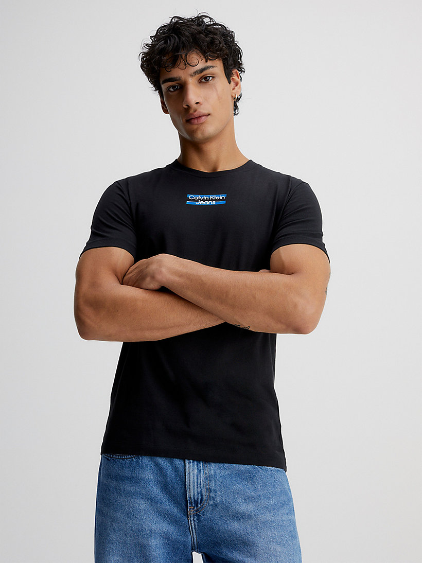 Erkek Transparent Stripe Logo T-Shirt
