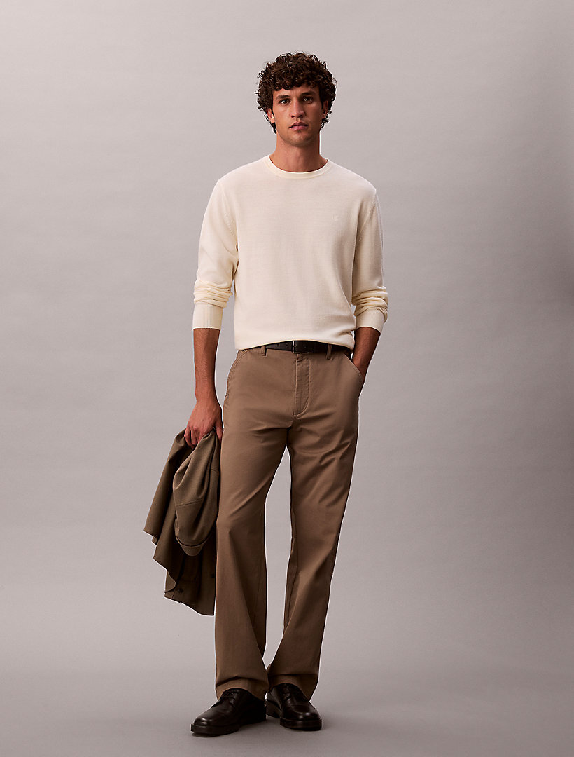 Erkek 90s StraightTwill Pantolon Kahverengi LV04RB602GGPF | Calvin