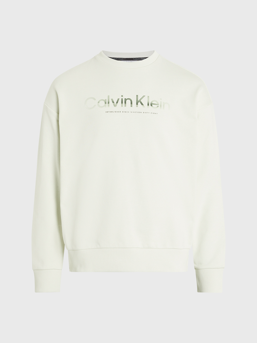 Erkek Diffused Logo Sweatshirt Beyaz K10K112951CGA Calvin Klein
