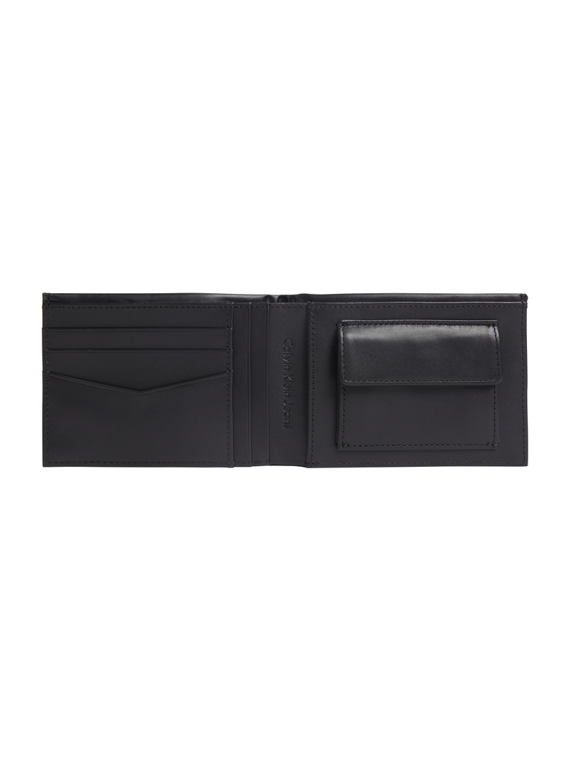 Men's Black Leather Monogram Soft Bifold Wallet Calvin Klein K50K510137-0GJ