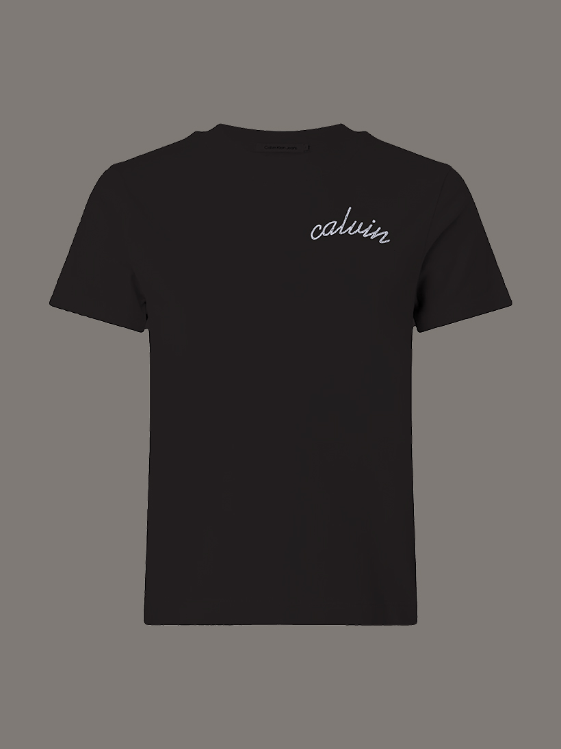 Kadın Calvin Line Embroidery T-shirt