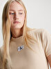 Kadın Woven Label Rib Regular T-Shirt