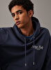 Erkek New York Script Hoodie Sweatshirt