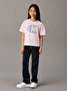 Kız Çocuk Monogram Flock Boxy T-shirt