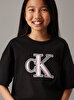 Kız Çocuk Monogram Flock Boxy T-shirt