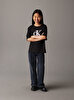 Kız Çocuk Monogram Flock Boxy T-shirt