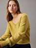Kadın Fluffy Yarn V-Neck Kazak