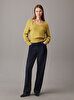 Kadın Fluffy Yarn V-Neck Kazak
