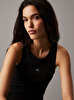 Kadın Woven Label Rib Tank Top