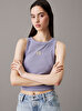 Kadın Washed Woven Label Tank Top