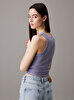 Kadın Washed Woven Label Tank Top