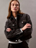 Kadın 90s Trucker Black Ceket
