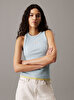 Kadın Woven Label Rib Tank Top