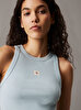 Kadın Woven Label Rib Tank Top