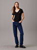 Kadın CK Embroidery Stretch T-shirt