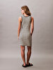 Kadın Cotton Rib Stripe Elbise