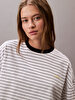 Kadın Cropped Stripe Boxy T-shirt