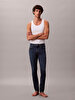 Erkek Skinny Oil Slick Jean Pantolon