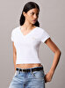 Kadın Woven Label T-shirt