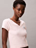 Kadın Woven Label T-shirt