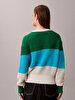 Kadın Chunky Stripe Crew Kazak