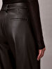 Kadın Faux Leather Pleated Pantolon