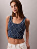 Kadın CK Atlantic Denim Crop Top