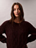 Kadın Cable Crewneck Kazak