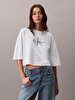 Kadın Boxy Crop Monologo T-shirt