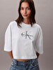 Kadın Boxy Crop Monologo T-shirt