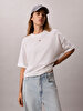 Kadın Woven Label Oversize T-shirt