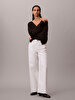 Kadın Wide Leg Raw Jean Pantolon