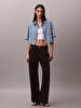 Kadın Boxy Cropped Denim Gömlek