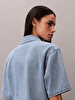 Kadın Boxy Cropped Denim Gömlek