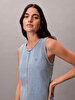 Kadın Sleeveless Denim Elbise