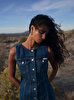 Kadın Sleeveless Mini Denim Elbise