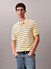 Erkek Striped Pique Polo T-shirt