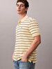 Erkek Striped Pique Polo T-shirt