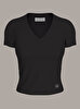 Kadın Woven Label T-shirt