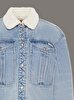 Kadın Sherpa Wool Denim Ceket