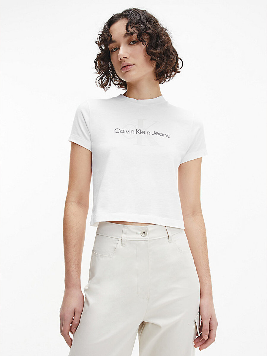 Kadın Organik Pamuklu Monogram T-Shirt