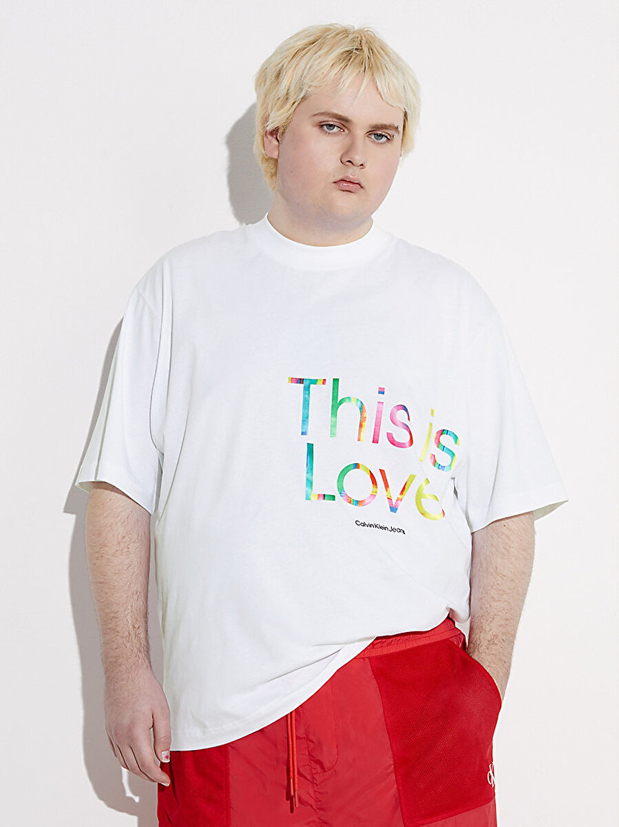 Erkek Slogan Oversized T-Shirt - Pride