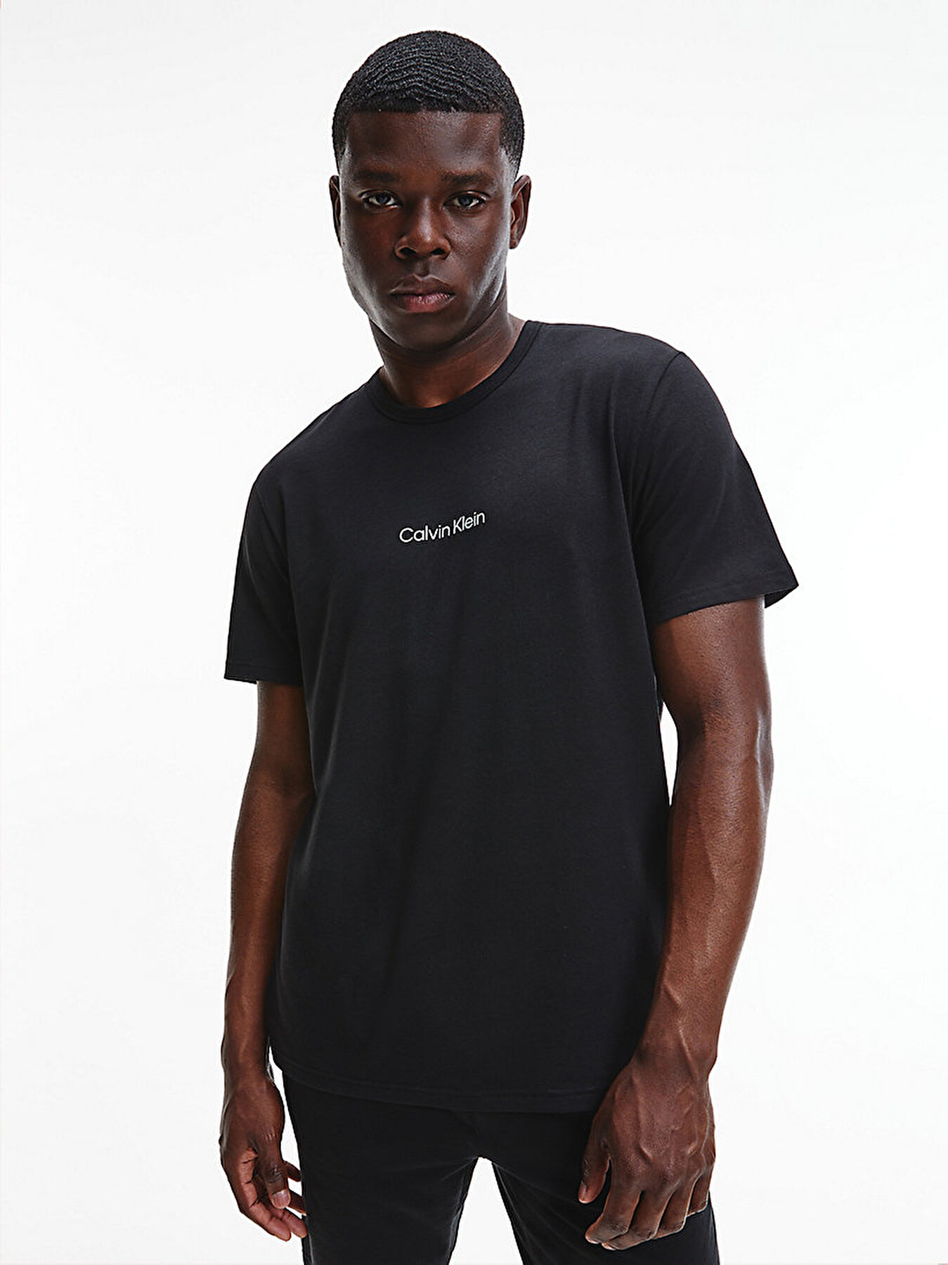 Buy Calvin Klein Jeans Men Black Solid High Neck Pure Cotton T Shirt -  Tshirts for Men 8517047