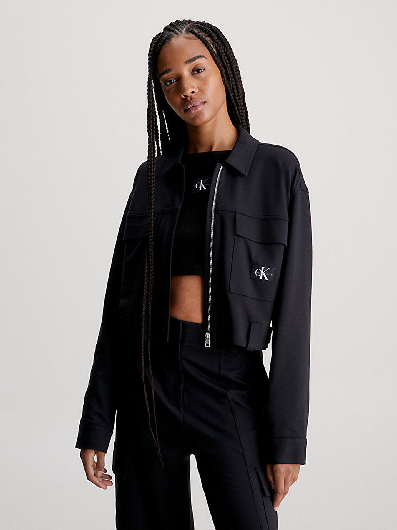 Calvin klein lux deals jacket with zip
