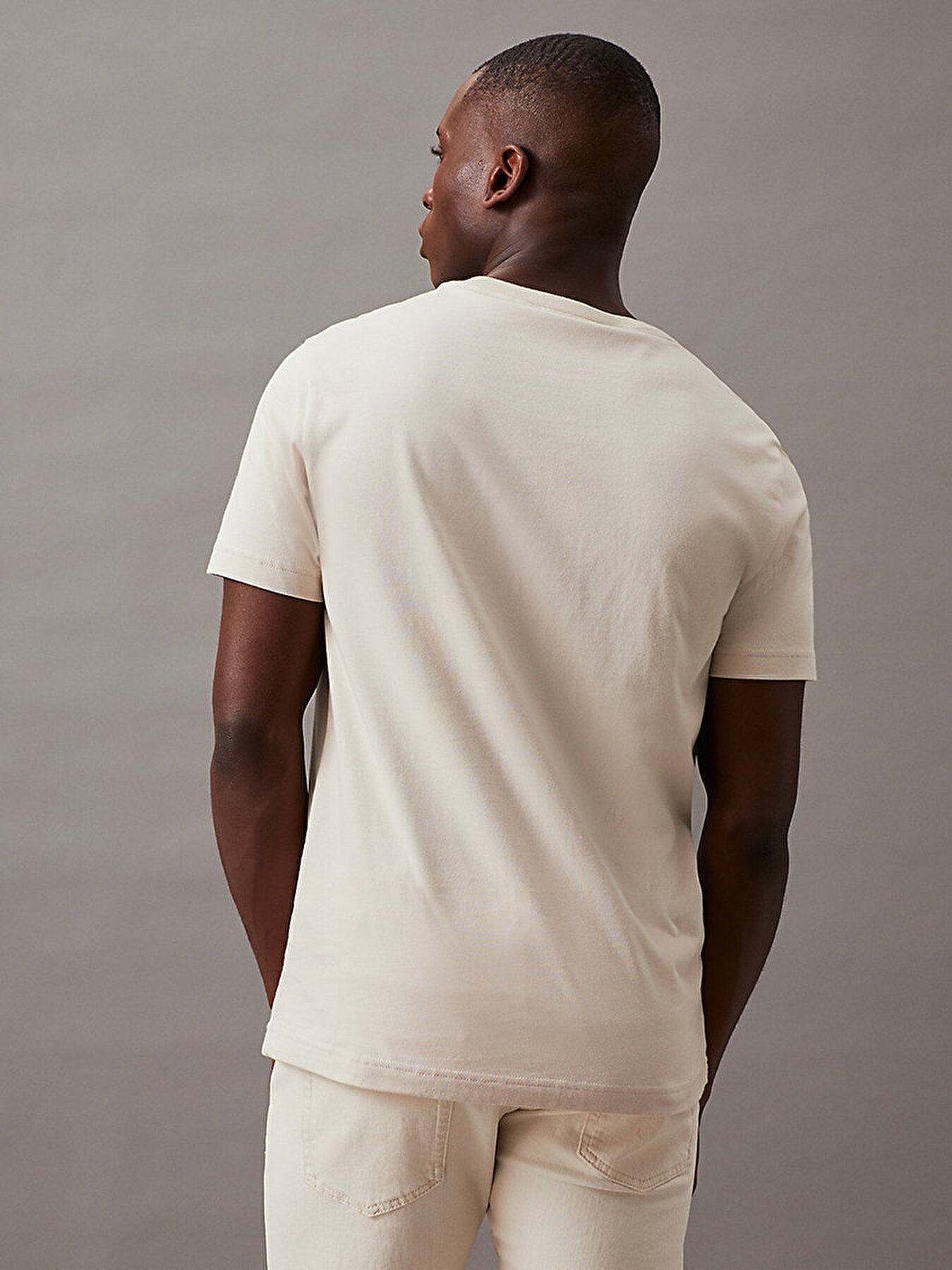 Calvin klein flock logo t shirt clearance