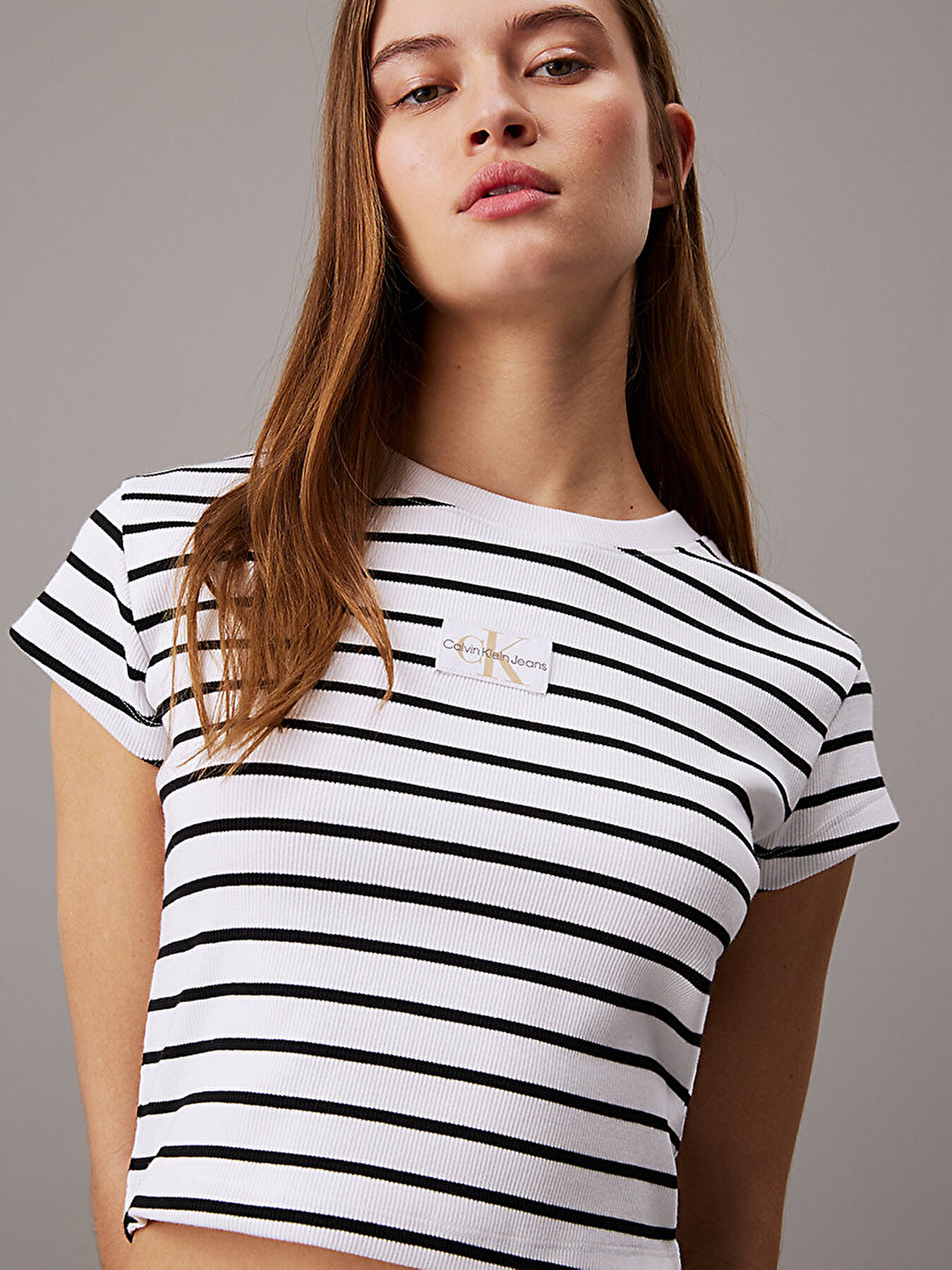 Kad n Woven Label Rib T Shirt Cok renkli J20J2235520GO Calvin Klein