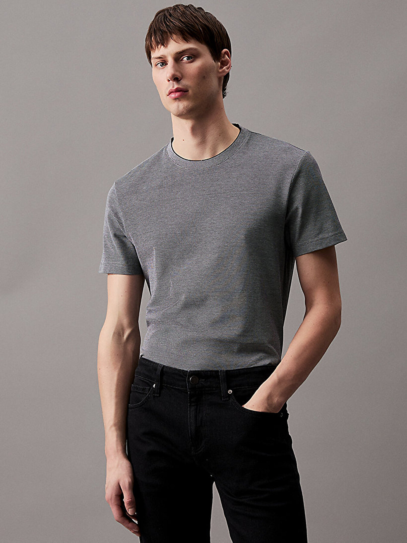 Erkek Oxford Two Tone T Shirt