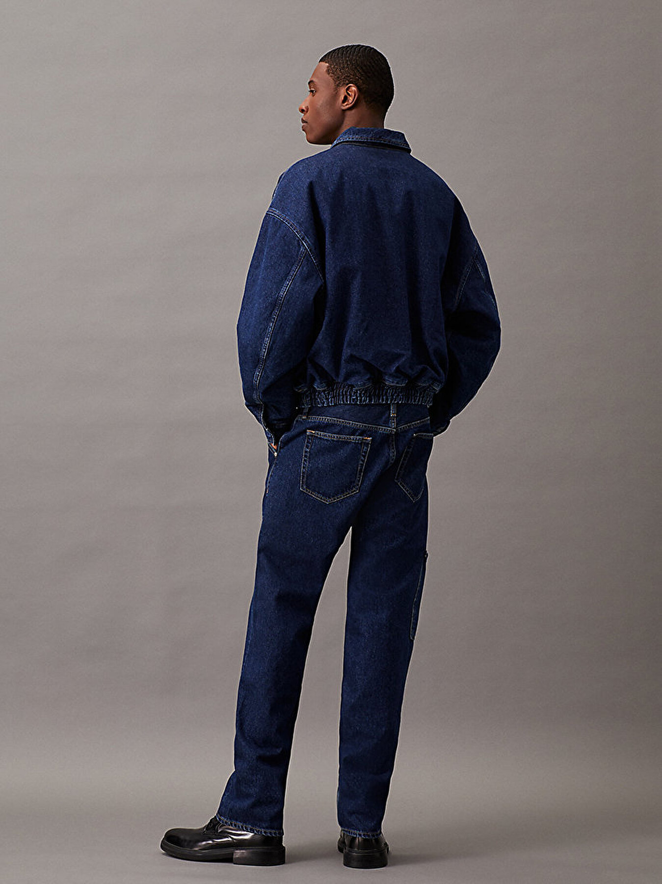 Erkek Denim Bomber Ceket Mavi J30J3257571BJ Calvin Klein